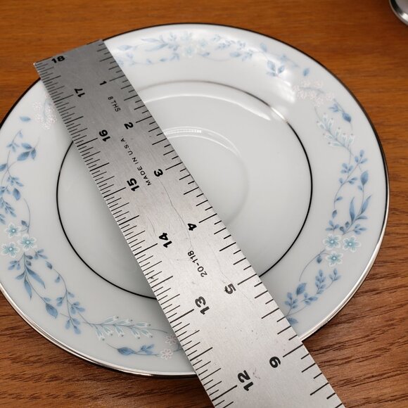 Noritake Carolyn 2693 Cup & Saucer Set – Blue Floral Platinum Trim China - Picture 3 of 5